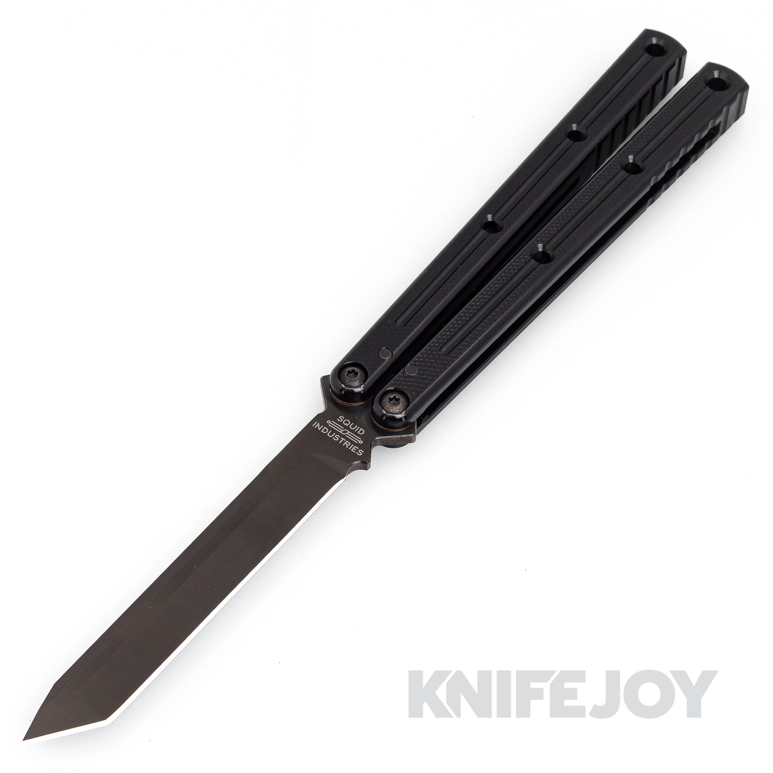 Squid Industries Knives Inked Black Krake Raken V3 Balisong