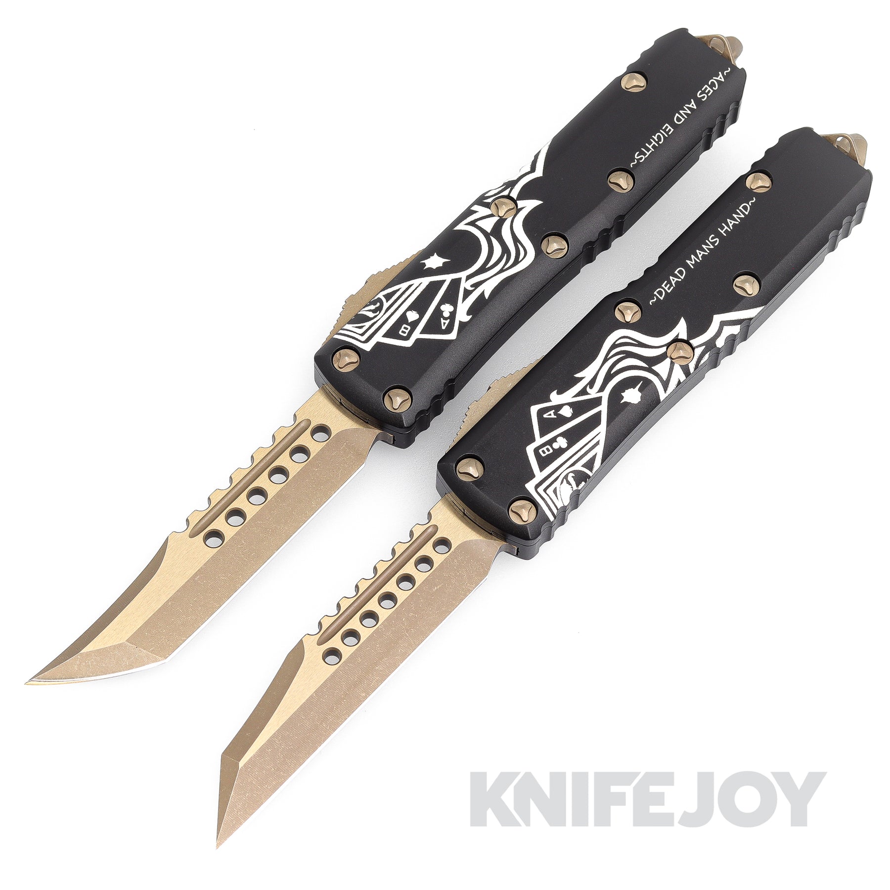 Microtech Dead Man's Hand Ultratech OTF Auto Knife Set, Black