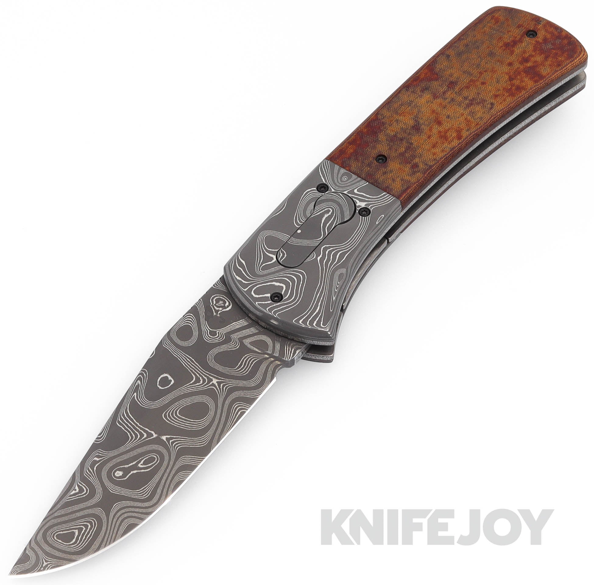 Rainy Day Knives Model 3A #1 Auto Knife Nichols Yield Stainless Damasc ...