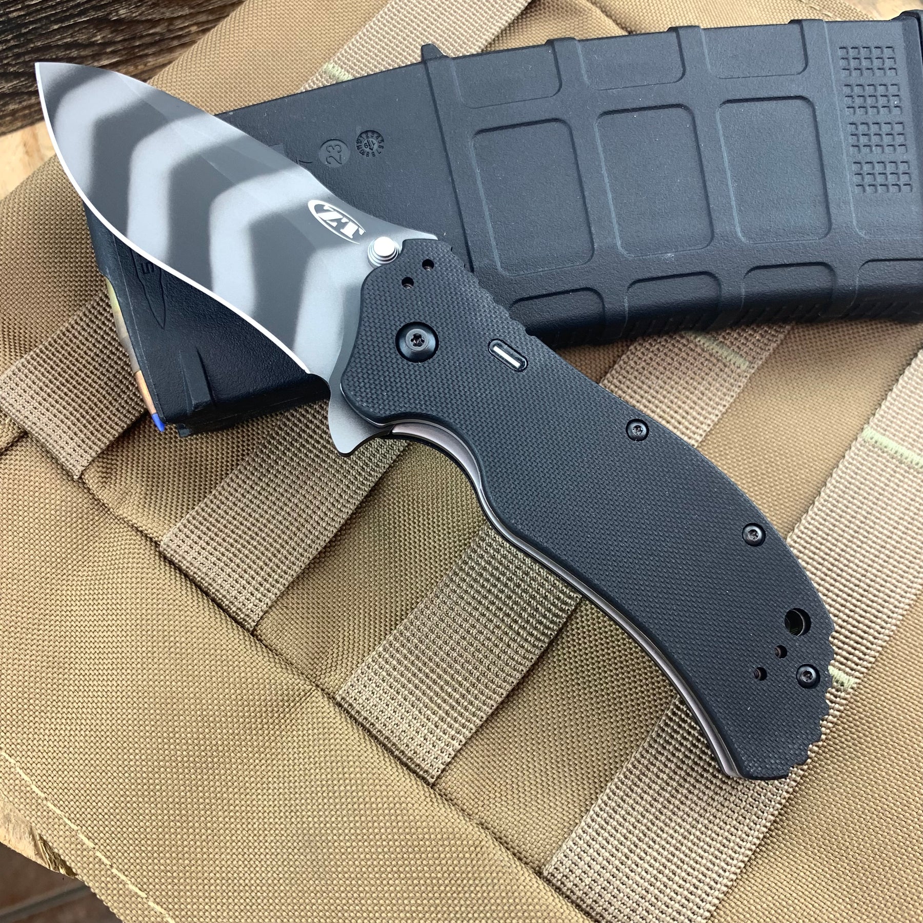 Zero Tolerance Knives ZT 0350-TSTR Tiger Stripe Blade with A/O Tritium –  KnifeJoy