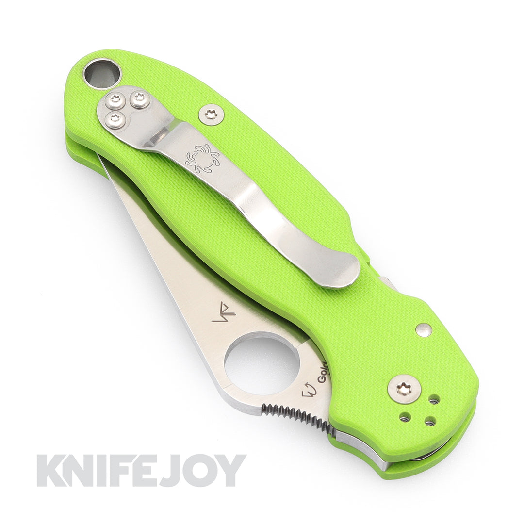 Spyderco (C223GPNGR) Para 3 Neon Green G10 with 20CV PlainEdge Blade K –  KnifeJoy